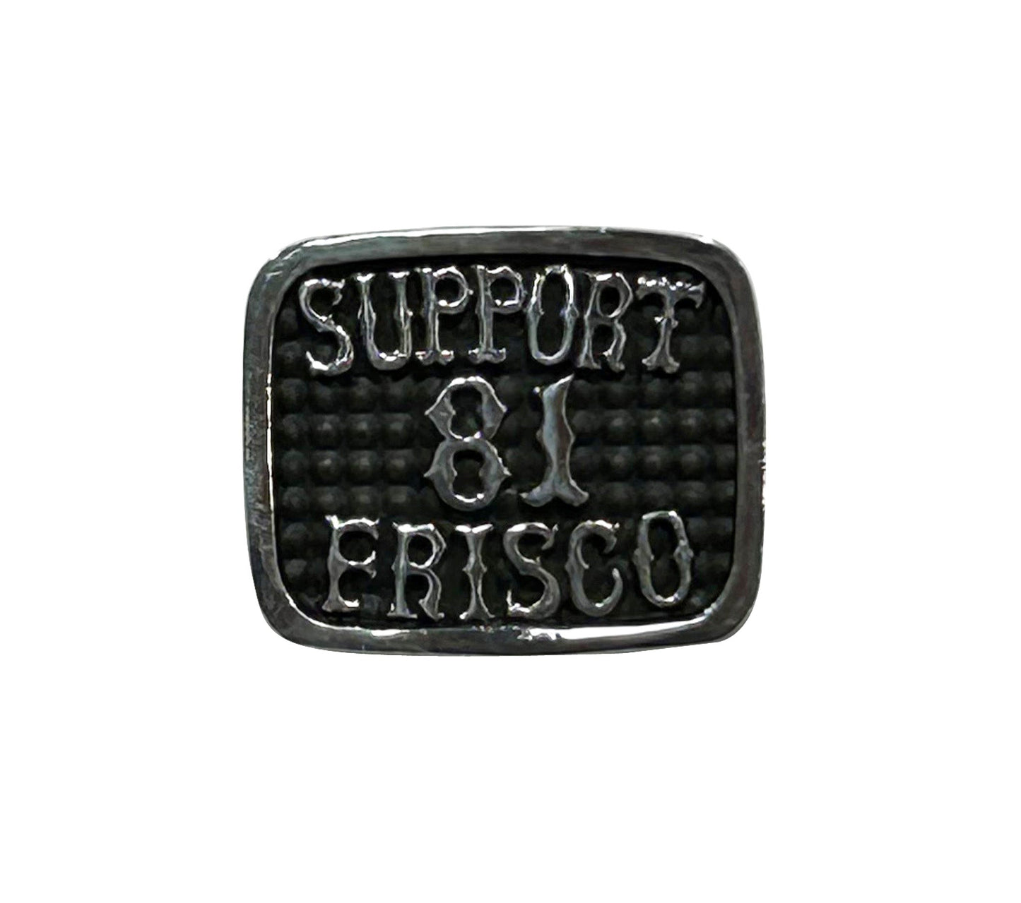 LapelPin Sterling Silver Black, Hells Angels Frisco 81 Support Gear