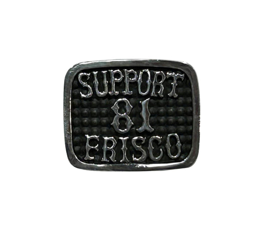 LapelPin Sterling Silver Black, Hells Angels Frisco 81 Support Gear