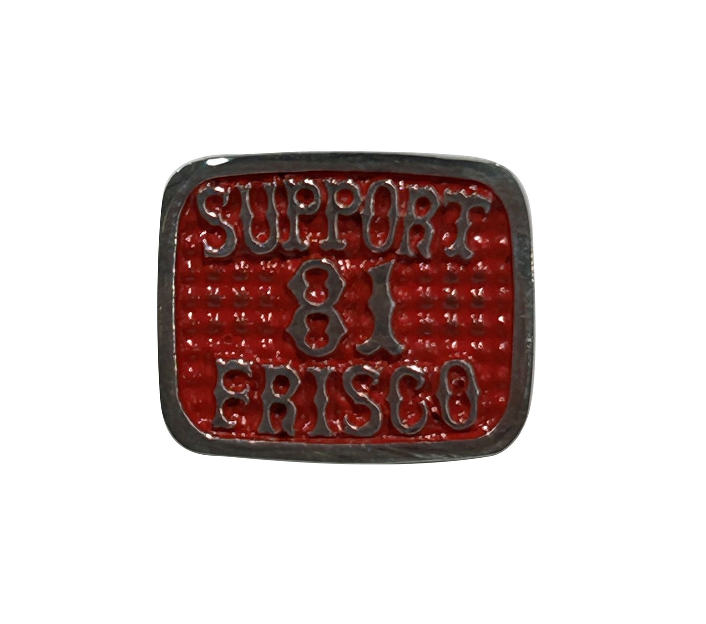 LapelPin Sterling Silver Red, Hells Angels Frisco 81 Support Gear