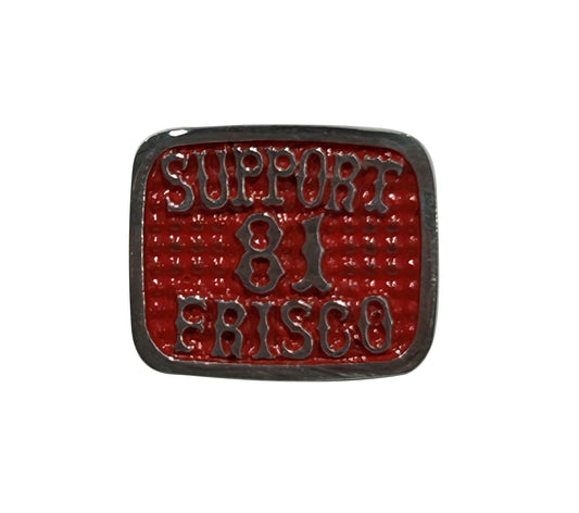 LapelPin Sterling Silver Red, Hells Angels Frisco 81 Support Gear