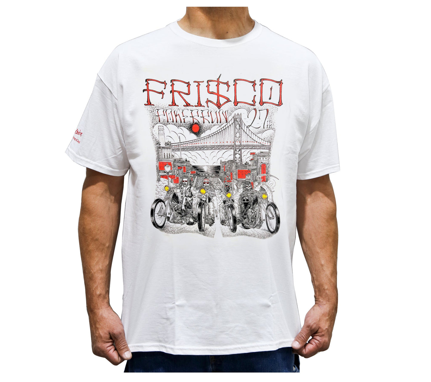 27th 2023 Poker Run Shirt White, Hells Angels Frisco 81 Support Gear