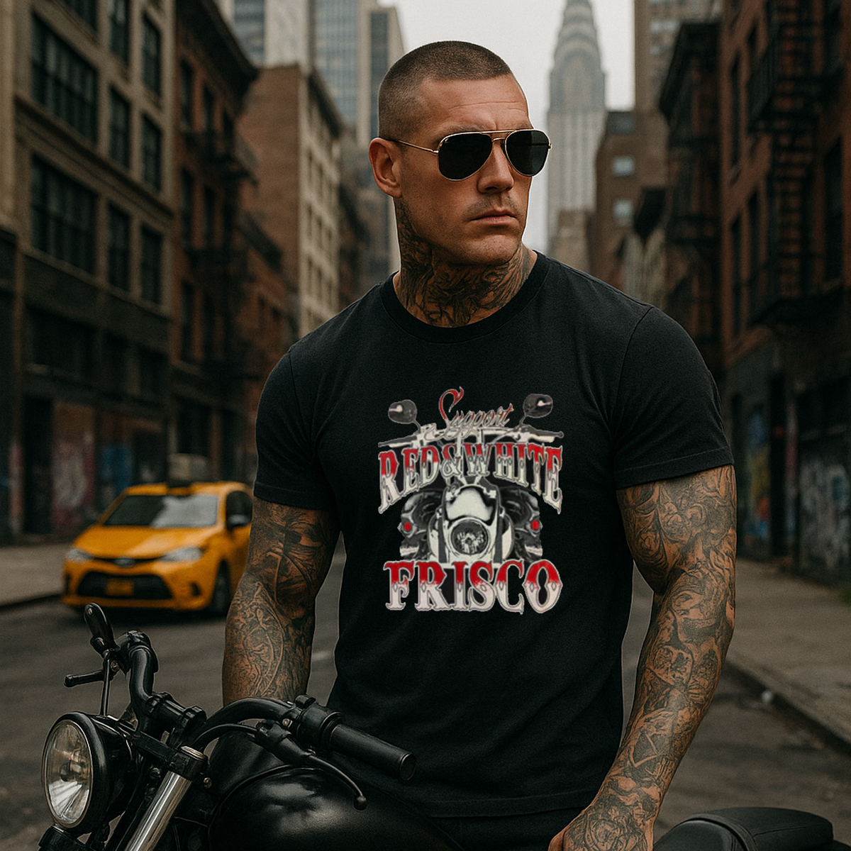 Frisco Support Red & White T-Bars T-Shirt