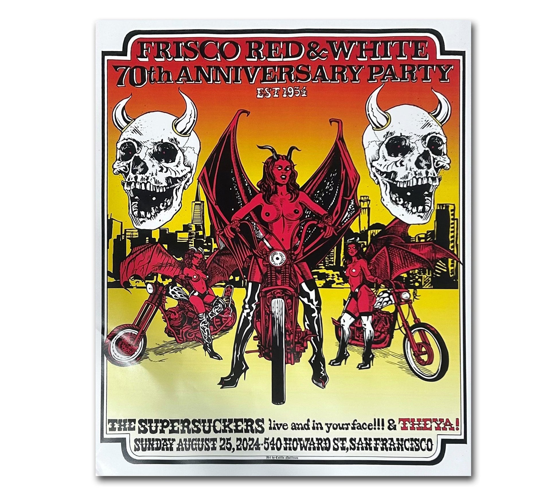 70th Anniversary Party Poster, Hells Angels Frisco 81 Support Gear