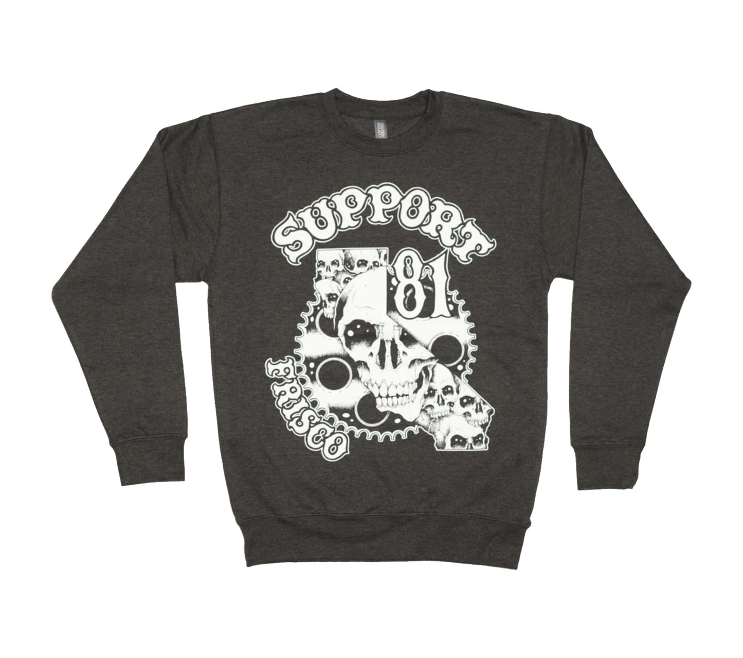 Alan Forbes Frisco Crewneck Sweatshirt Red White, Hells Angels Frisco 81 Support Gear