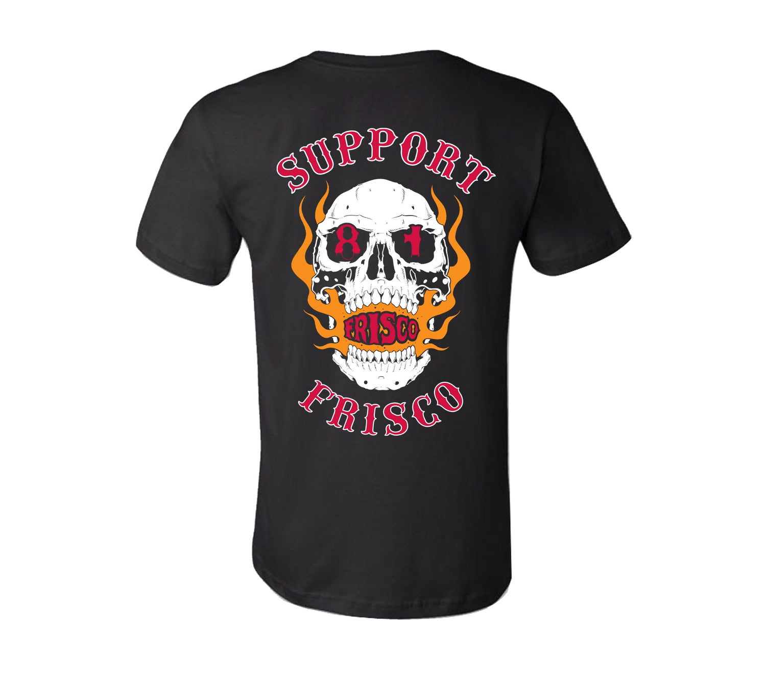 Black Skeleton T-shirt back, Hells Angels Frisco 81 Support Gear