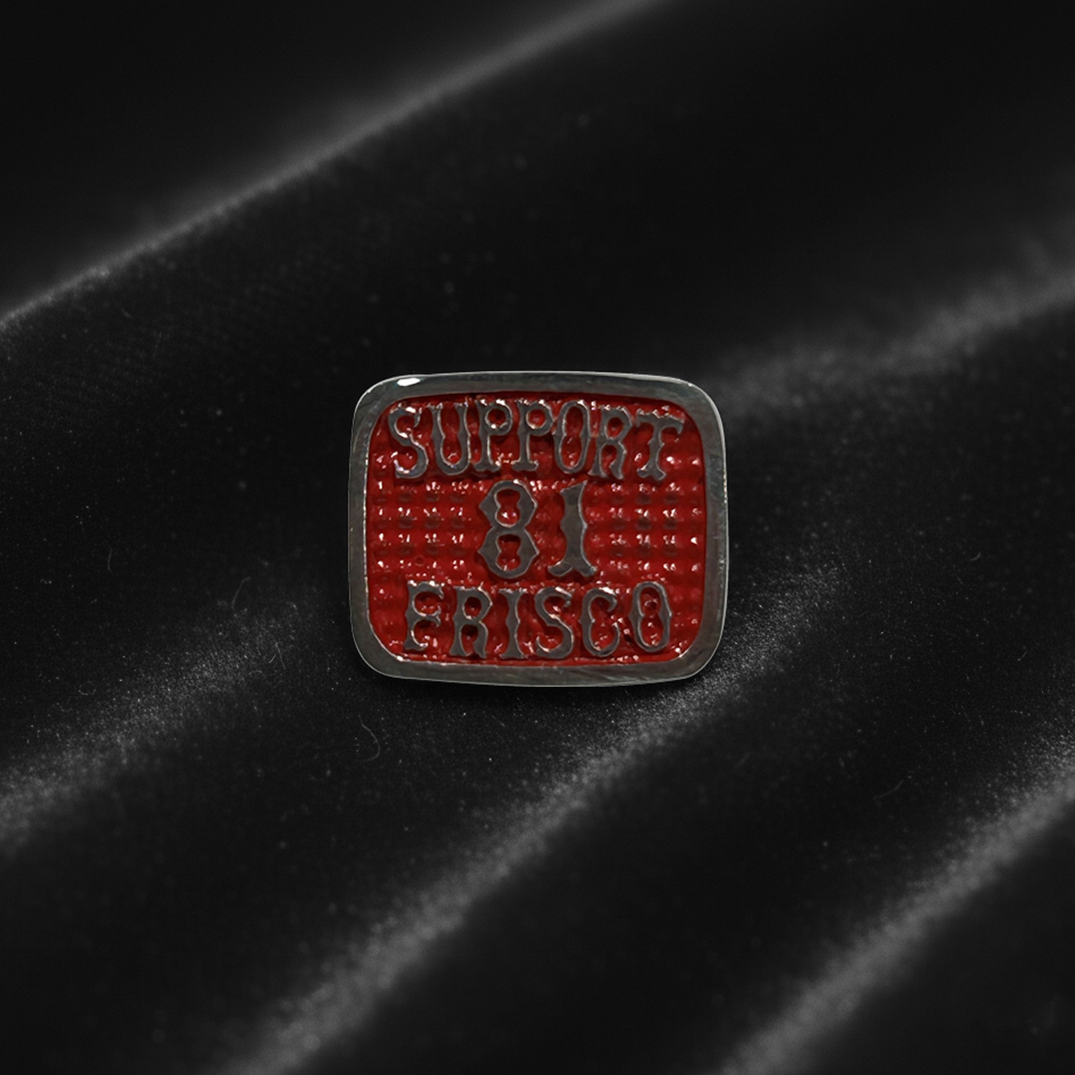 Lapel Pin - Sterling Silver - Red