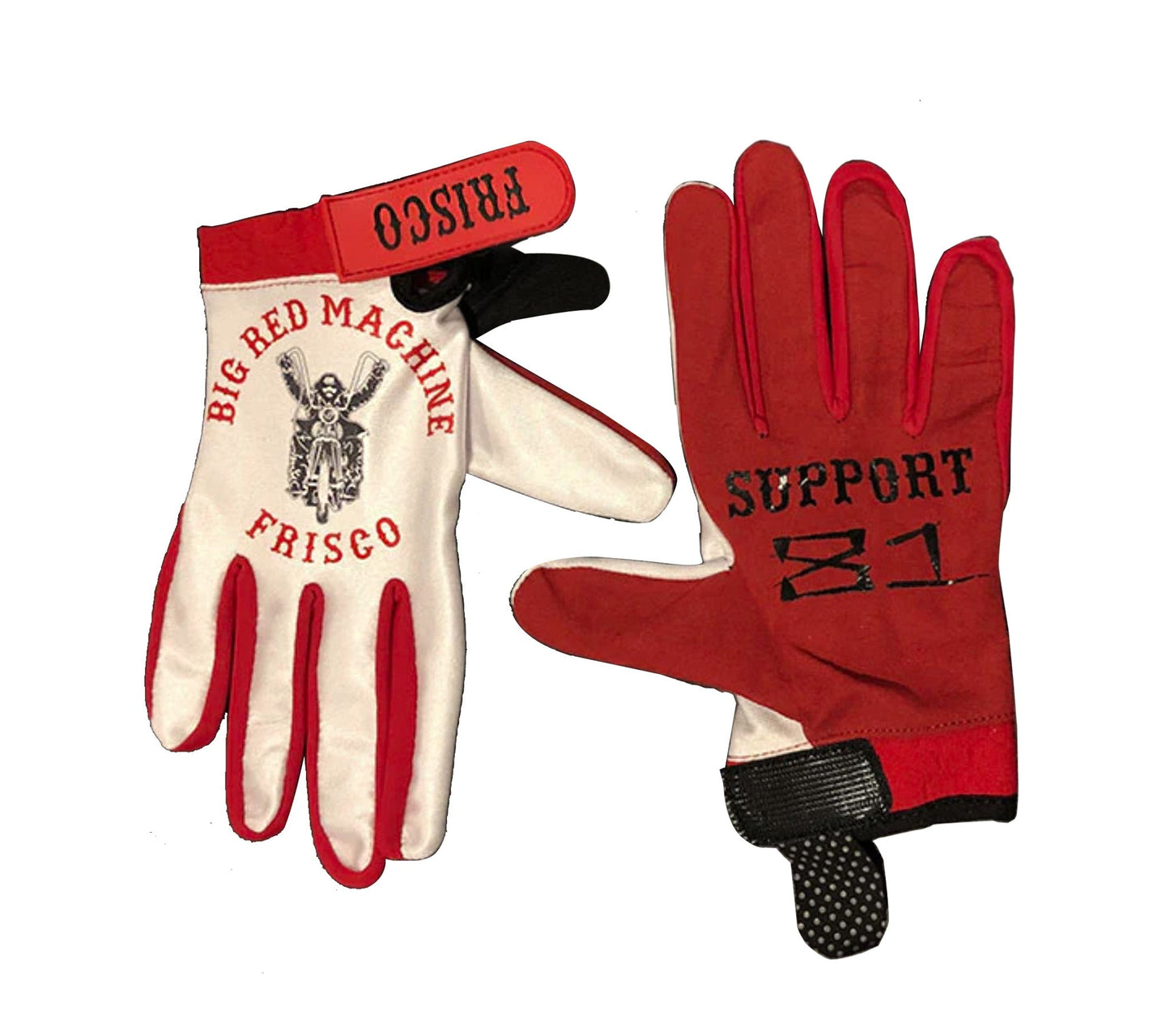 Big Red Machine Gloves, Hells Angels Frisco 81 Support Gear