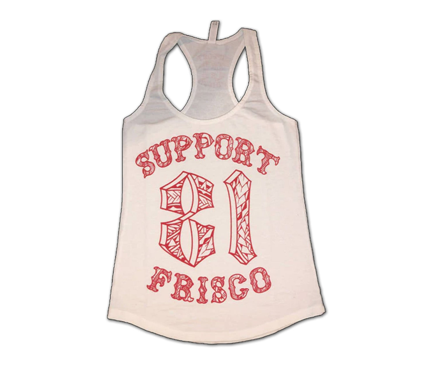 Tribal Womens racer Black Tank Top White, Hells Angels Frisco 81 Support Gear