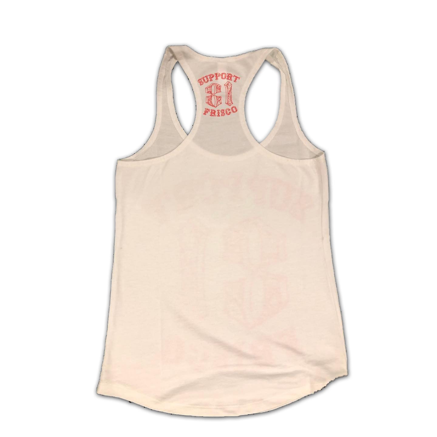 Tribal Womens racer Black Tank Top White, Hells Angels Frisco 81 Support Gear