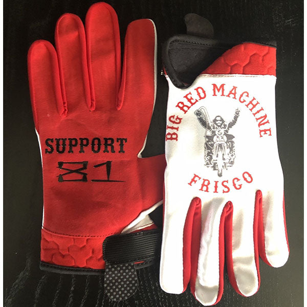 Big Red Machine Gloves, Hells Angels Frisco 81 Support Gear