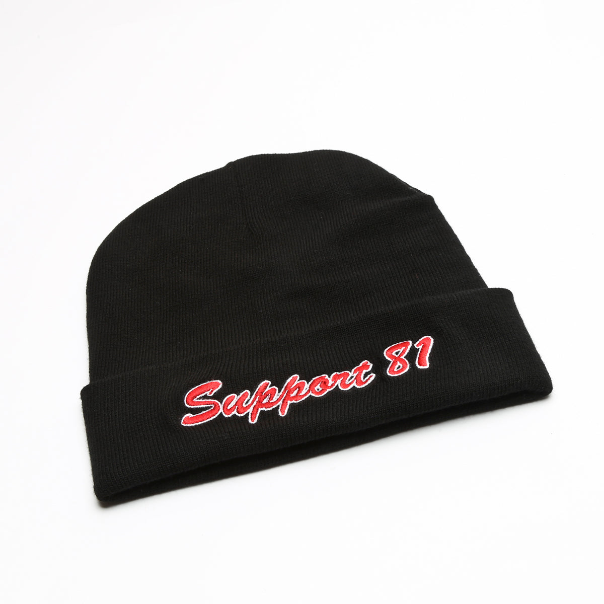 Beanie - Black - With Cuff - Support 81