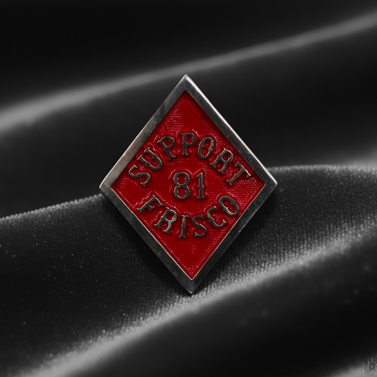Die Cut Lapel Pin - Sterling Silver - Red