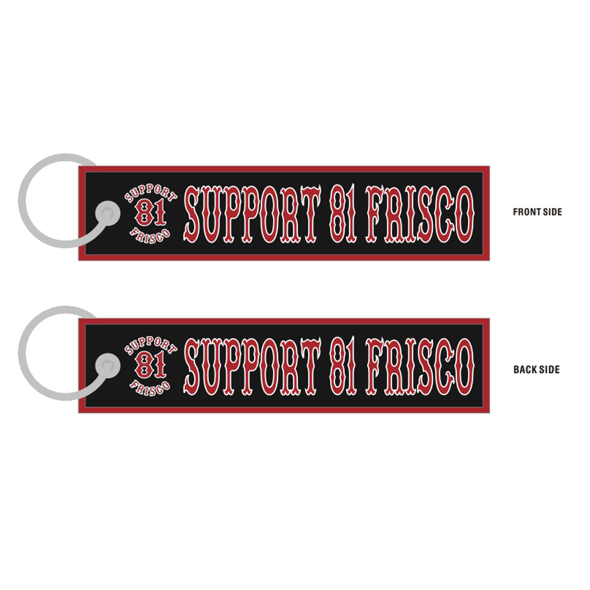 Double-Sided Support 81 Frisco Woven Flight Key Tag