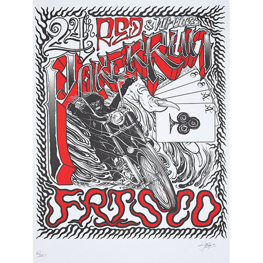 Poster - 2020 Poker Run - numbered and signed by Grime - Support Hells Angels Frisco